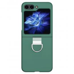 Galaxy Z Flip 6 Skal Skin Touch Ringhållare Mörk Grön
