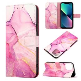 iPhone 14 Plus Fodral Marmor Textur Rosa/Lila/Guld