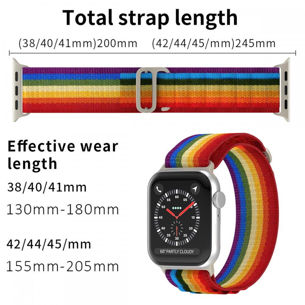 Apple Watch 42/44/45/49 mm Armband Alpine Pro Loop Rainbow
