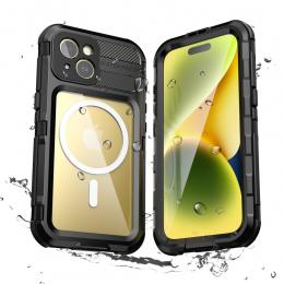 ShellBox iPhone 15 MagSafe IP68 Aluminium Vattentät Skal Svart