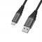 OtterBox Premium 1m USB-C - USB-A Kabel Nylonfltad Svart