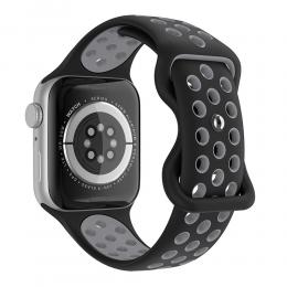 Sportarmband Dual-Color Apple Watch 41/40/38 mm (M/L) Svart/Grå