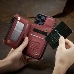 iPhone 12 / 12 Pro - CASEME Skal med Plånboksfunktion - Röd