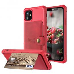 iPhone 12 Mini - Skal Med Magnetiskt Plånbok - Röd