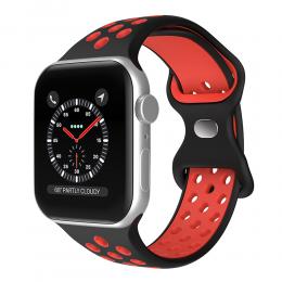 Sportarmband Dual-Color Apple Watch 41/40/38 mm (S/M) Svart/Röd