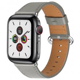 Äkta Läder Armband Apple Watch 41/40/38 mm - Grå