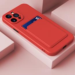 iPhone 14 Pro Skal TPU Med Kortfack Röd