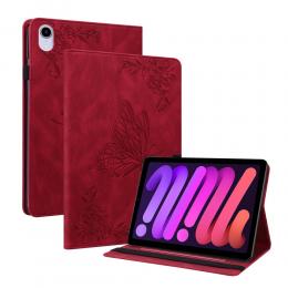 iPad Mini (2021) Fodral Butterfly Flower Röd