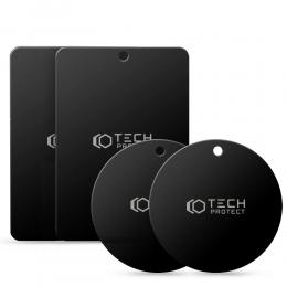Tech-Protect 4-PACK Magnetisk Metallplatta Svart