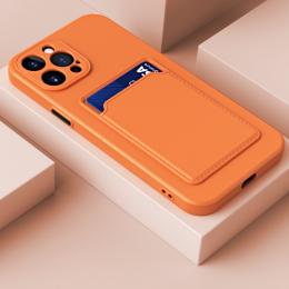 iPhone 14 Skal TPU Med Kortfack Orange