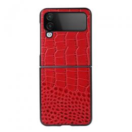 Samsung Galaxy Z Flip 4 Skal Krokodil Textur Läder Röd