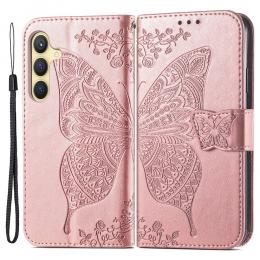 Samsung Galaxy S24 Plus Fodral Big Butterfly Roséguld