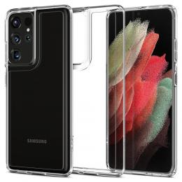 Spigen Samsung Galaxy S21 Ultra - Spigen Liquid Crystal Skal - Transparent - Teknikhallen.se