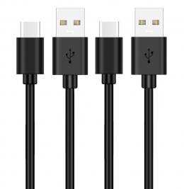  3 Meter - USB-C Quick Charge Laddare / Kabel / Type-C - Svart - Teknikhallen.se