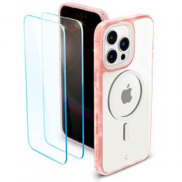 Spigen Cyrill iPhone 14 Pro Skal + 2-PACK Skärmskydd Glitter Rosé