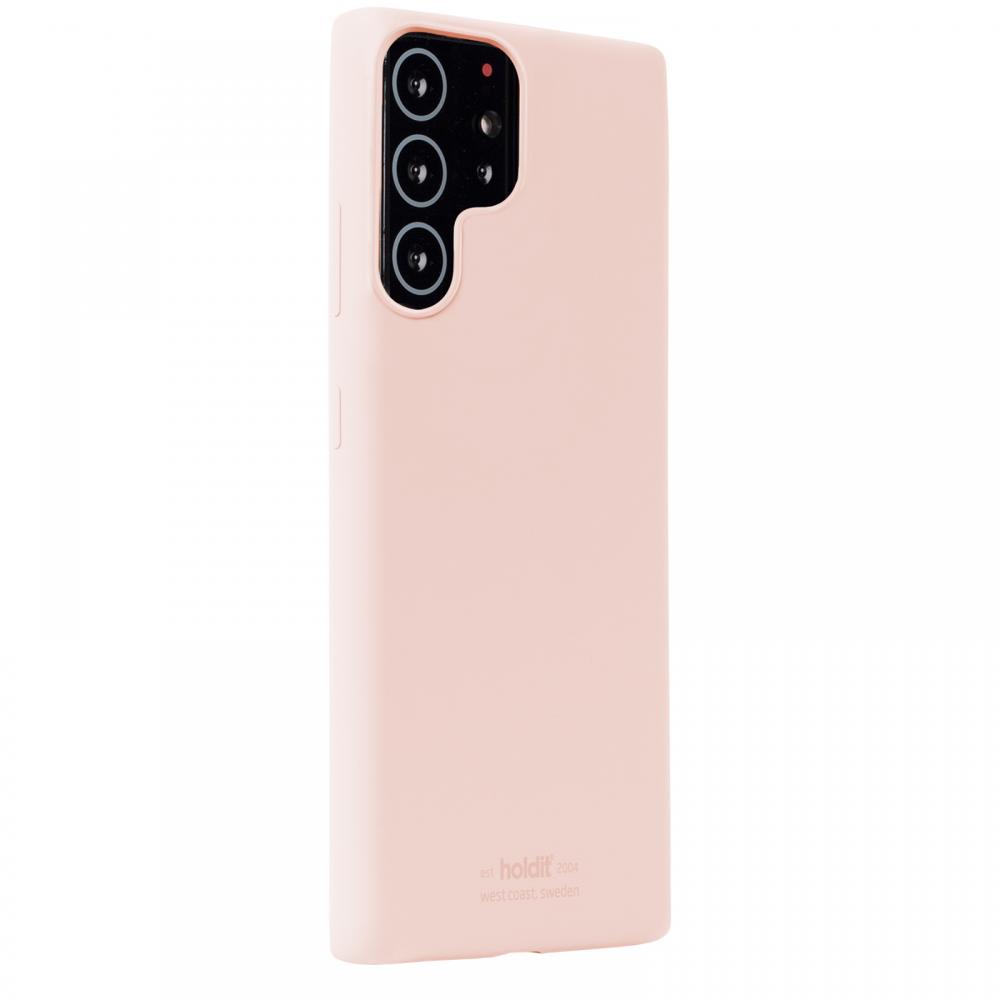 holdit Samsung Galaxy S22 Ultra Mobilskal Silikon Blush Pink