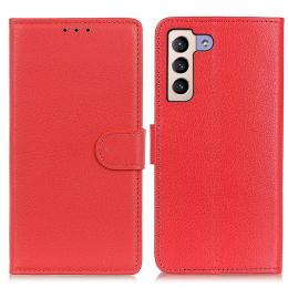 Samsung Galaxy S23 Plus Fodral Litchi Läder Röd