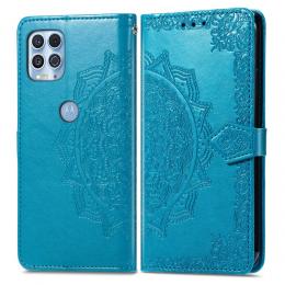  Motorola Moto G100 Fodral Läder Mandala Flower Blå - Teknikhallen.se