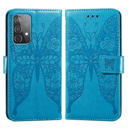Samsung Galaxy A52 / A52s - Fjäril Textur Fodral - Blå