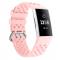 Silikon Armband Ihligt Fitbit Charge 3 / 4 Ljus Rosa
