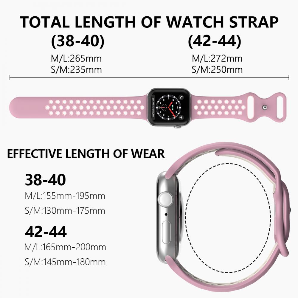 Sportarmband Dual-Color Apple Watch 41/40/38 mm (M/L) Lavender/Rosa