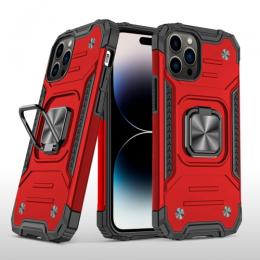 iPhone 14 Pro Skal Shockproof Hybrid Ring Röd