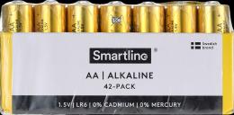 Smartline Alkaliskt Batteri AA LR6 1.5V 42-pack