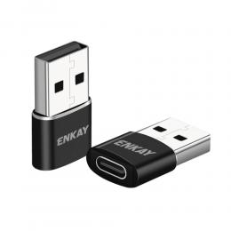 ENKAY USB-A Till USB-C Adapter Svart