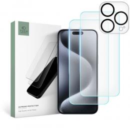 Tech-Protect iPhone 15 Pro Max 3-PACK Skärmskydd/Linsskydd