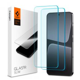 Spigen Xiaomi 14 / 13 2-PACK Skärmskydd Glas.tR Slim