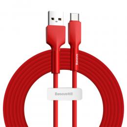 BASEUS Baseus Silica Gel 2m 2A USB-C Kabel - Röd - Teknikhallen.se