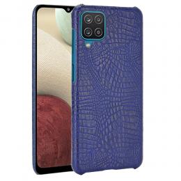 Samsung Galaxy A12 - Krokodil Textur Läder Skal - Blå