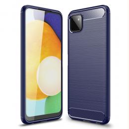 Samsung Galaxy A22 5G - Borstad Stål Textur Skal - Blå