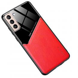 Samsung Galaxy S21 Plus - Hybrid Skal Med Inbyggd Magnetplatta - Röd