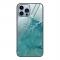 iPhone 14 Pro Skal Marmor Hrdat Glas Green Ocean
