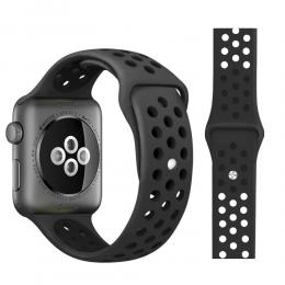 Ihåligt Silikon Armband Apple Watch 41/40/38 mm (M/L) - Svart