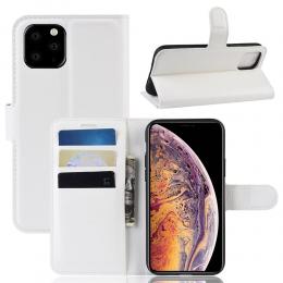 iPhone 11 Pro Max - Litchi Plånboksfodral - Vit