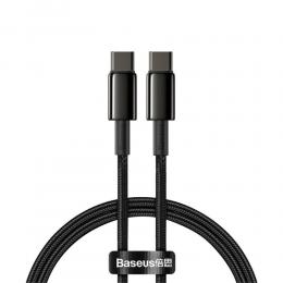 Baseus 1m 100W USB-C - USB-C Kabel Tungsten Gold Series Svart