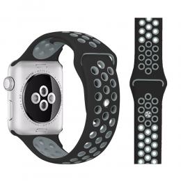 Ihåligt Silikon Armband Apple Watch 41/40/38 mm (M/L) - Svart/Grå