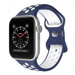 Sportarmband Dual-Color Apple Watch 42/44/45/49 mm (S/M) Blå/Vit
