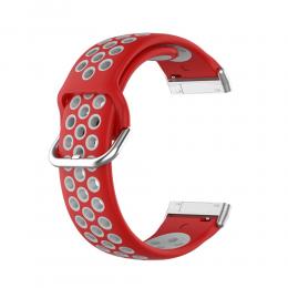 Silikon Träningsarmband Armband Versa 3/Fitbit Sense - Röd/Grå