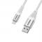 OtterBox Premium 1m Lightning - USB-A Kabel Nylonfltad Vit