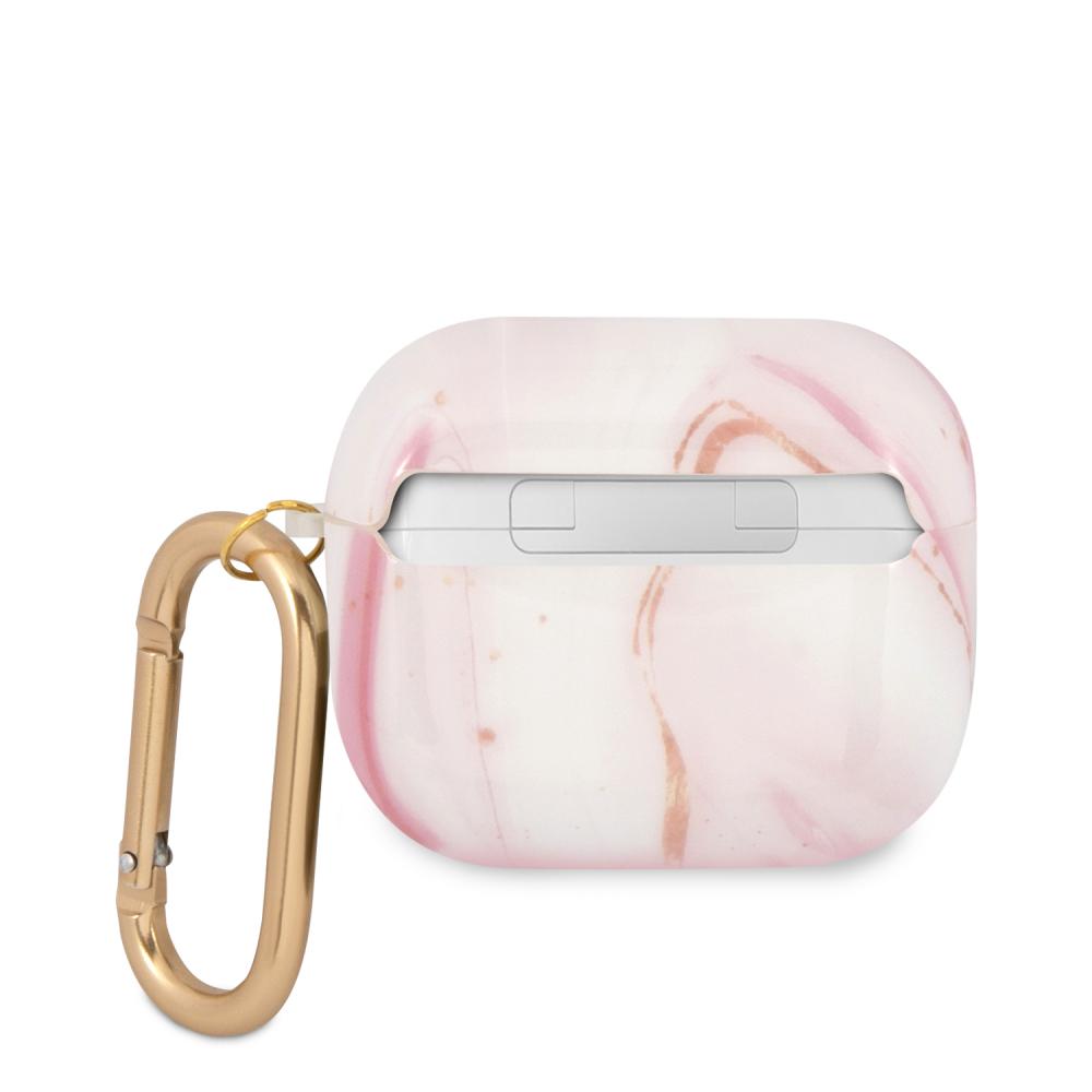 Guess AirPods 3 Marble Collection Med Karbinhake Rosa