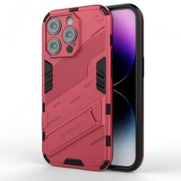 iPhone 14 Pro Skal Hybrid Med Kickstand Röd/Rosa