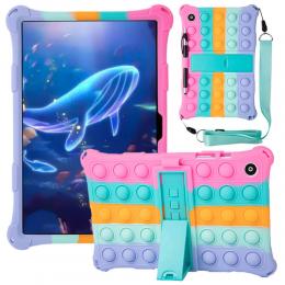 Galaxy Tab A8 10.5 Skal Pop It Fidget Kickstand Multicolor