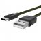 Smartline 2m 3A USB-C Fuzzy Laddningskabel Grn