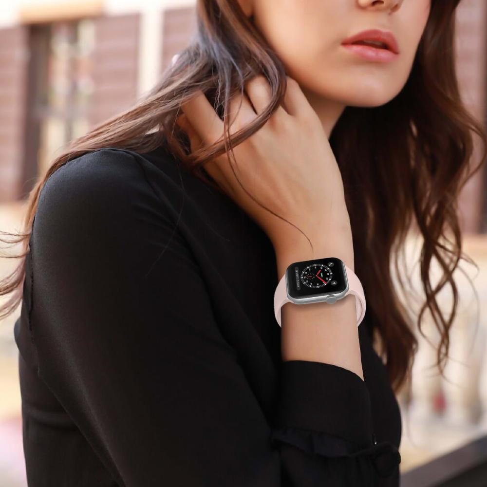 Apple Watch 38/40/41 mm Silikon Armband (S/M) Sand Pink