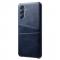Samsung Galaxy A15 5G Skal Lderbelagt Med Kortfack Bl