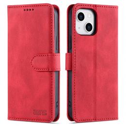 AZNS iPhone 15 Plus Fodral Retro Läder Röd