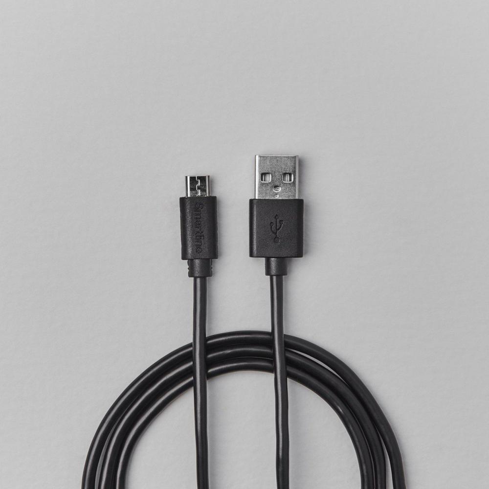 Smartline 2m Micro USB Laddningskabel Svart
